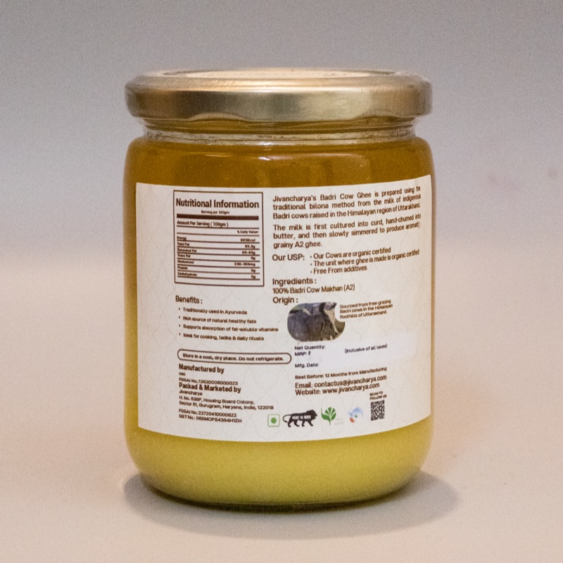 Organic A2 Bilona Badri Cow Ghee 500ml