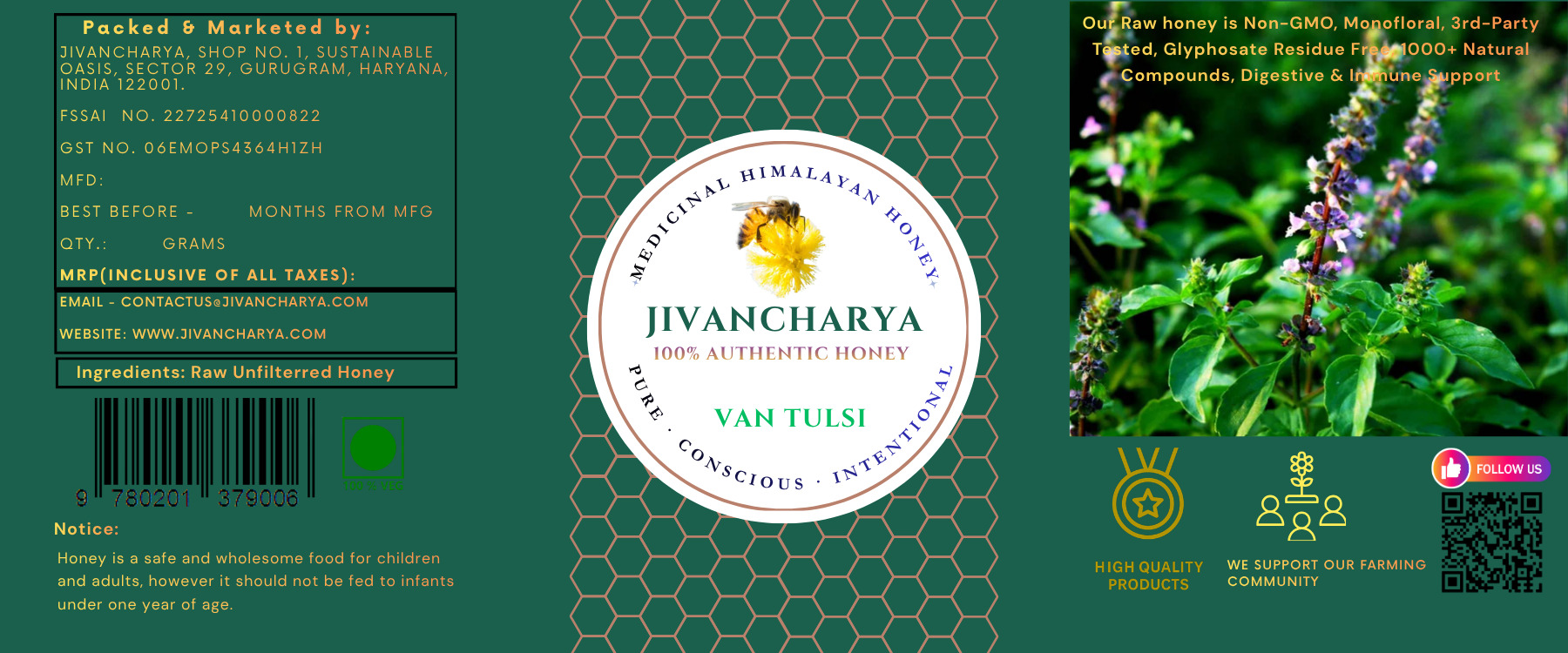 Van Tulsi Honey 275g