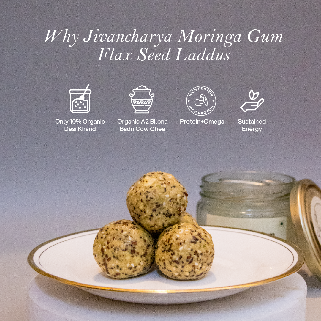 Khapli Wheat Moringa Gum Dry Fruits and Seeds Laddus thumbnail 3